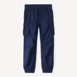 Pantalon garçon style jogger cargo uni