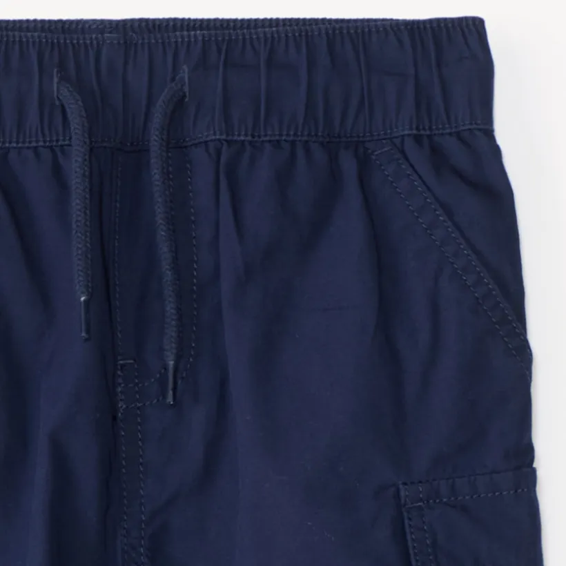 Pantalon garçon style jogger cargo uni