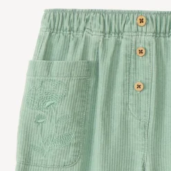 Pantalon large bébé fille à broderie fleurie