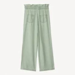Pantalon large coupe paper bag avec nœud pour fille