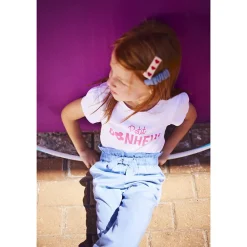 Pantalon large coupe paper bag avec nœud pour fille
