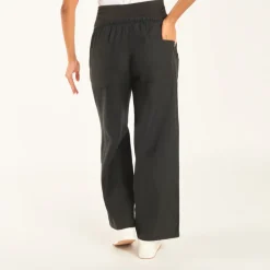 Pantalon large en toile avec bandeau de grossesse haut