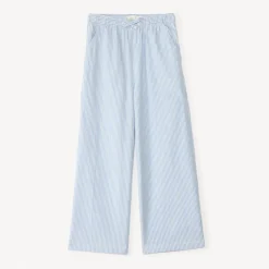 Pantalon large en toile rayée pour fille