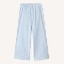 Pantalon large en toile rayée pour fille