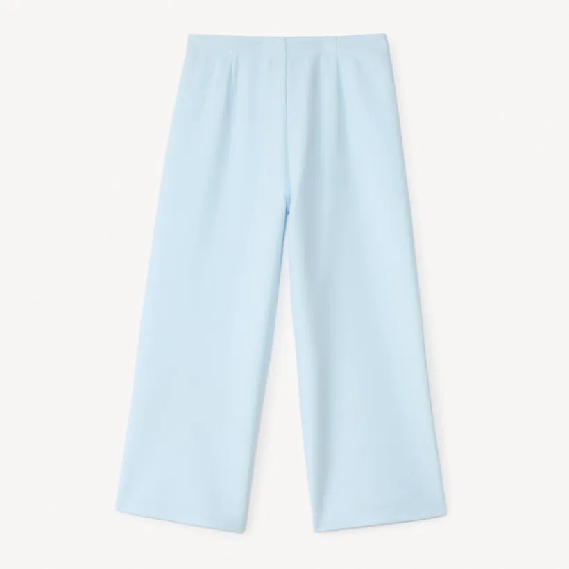 Pantalon large à pinces et fleur brodée pour fille