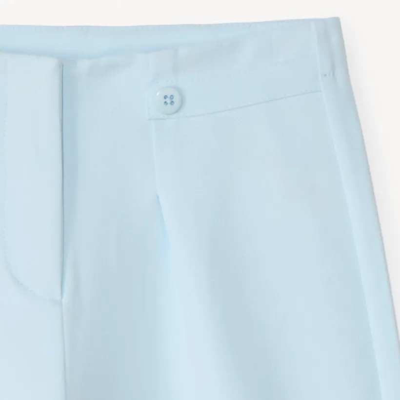 Pantalon large à pinces et fleur brodée pour fille