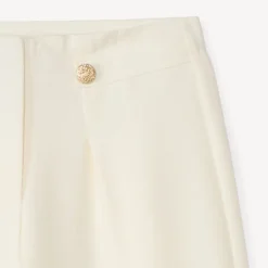 Pantalon large à pinces uni pour fille