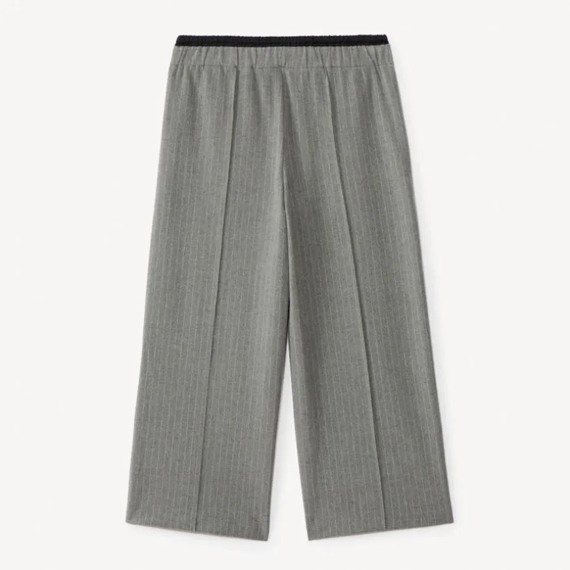 Pantalon large rayé effet double taille pour fille