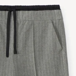 Pantalon large rayé effet double taille pour fille
