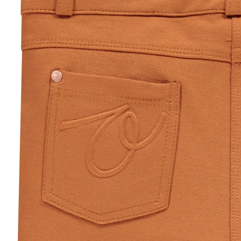 Pantalon milano uni avec empiècements aux genoux pour fille