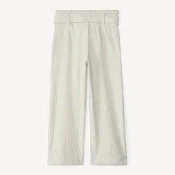 Pantalon palazzo en velours côtelé et ceinturé pour fille