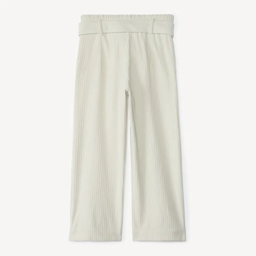 Pantalon palazzo en velours côtelé et ceinturé pour fille