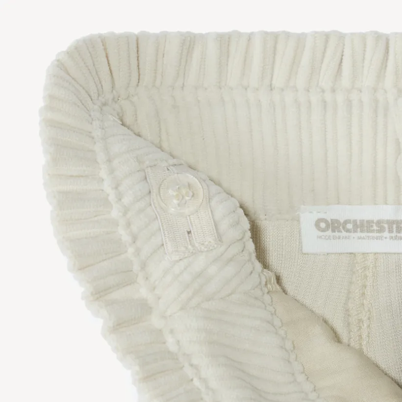 Pantalon palazzo en velours côtelé et ceinturé pour fille