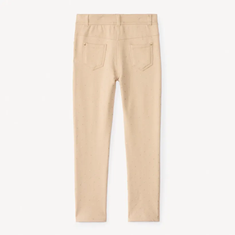 Pantalon skinny imprimé pois pailletés pour fille