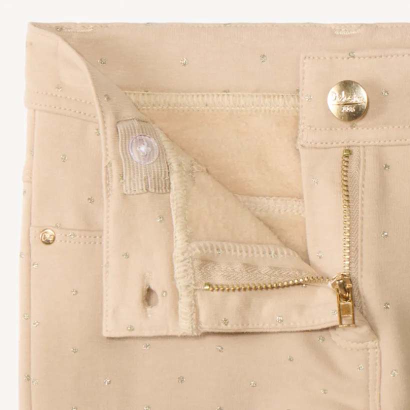 Pantalon skinny imprimé pois pailletés pour fille