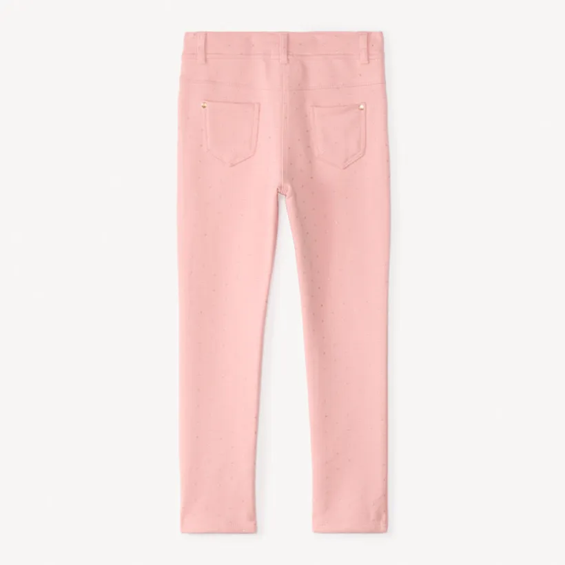 Pantalon skinny imprimé pois pailletés pour fille