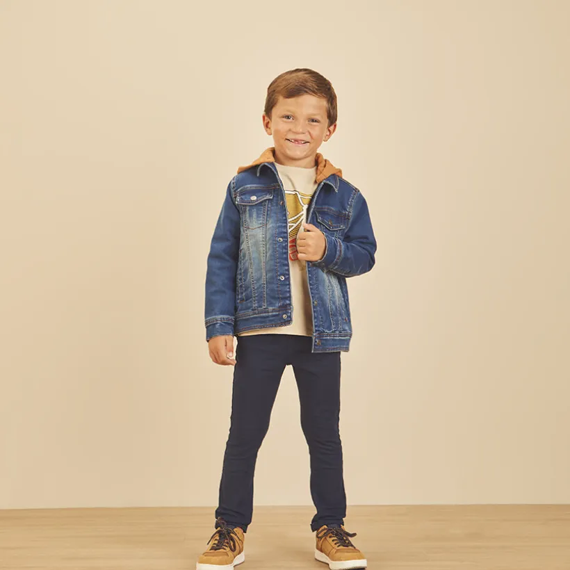 Pantalon slim en twill effet crinkle pour garçon