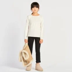 Pantalon slim en twill uni pour fille