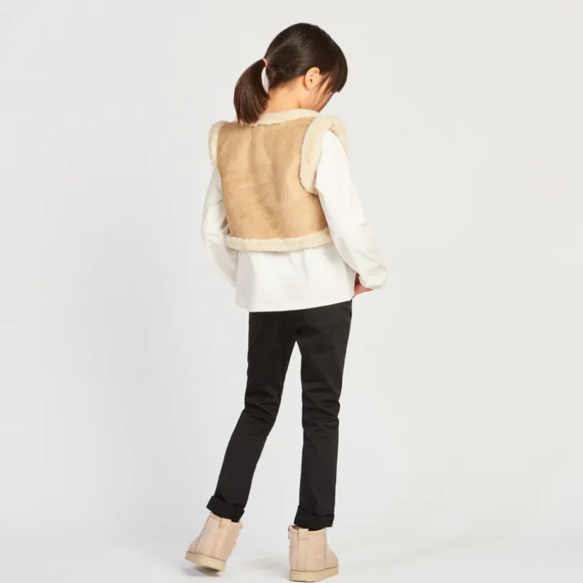 Pantalon slim en twill uni pour fille