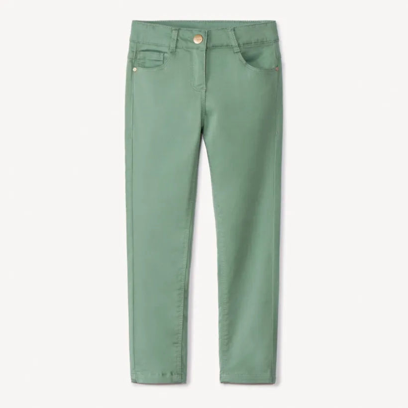 Pantalon slim en twill uni pour fille