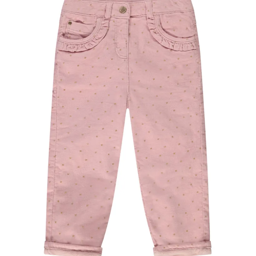 Pantalon slim en velours milleraies imprimé étoiles pour bébé fille