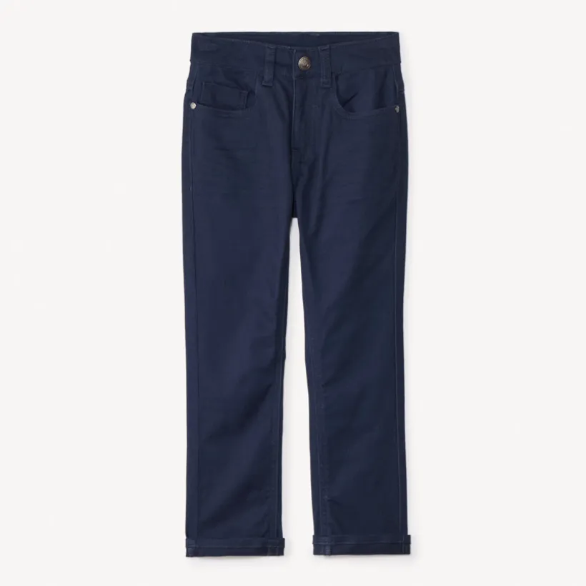 Pantalon slim uni effet crinkle pour garçon