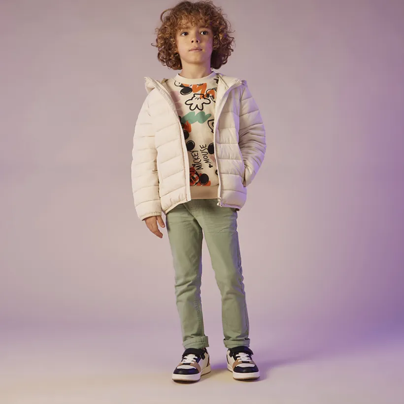Pantalon slim uni effet crinkle pour garçon
