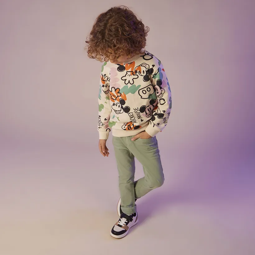 Pantalon slim uni effet crinkle pour garçon