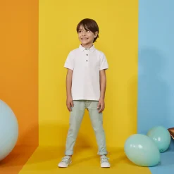 Pantalon slim uni effet crinkle pour garçon