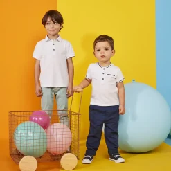 Pantalon uni en toile pour bébé garçon