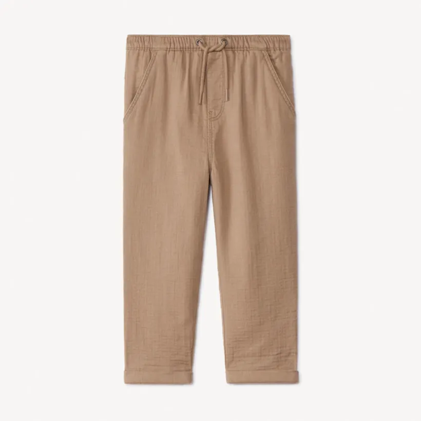 Pantalon uni en toile pour bébé garçon