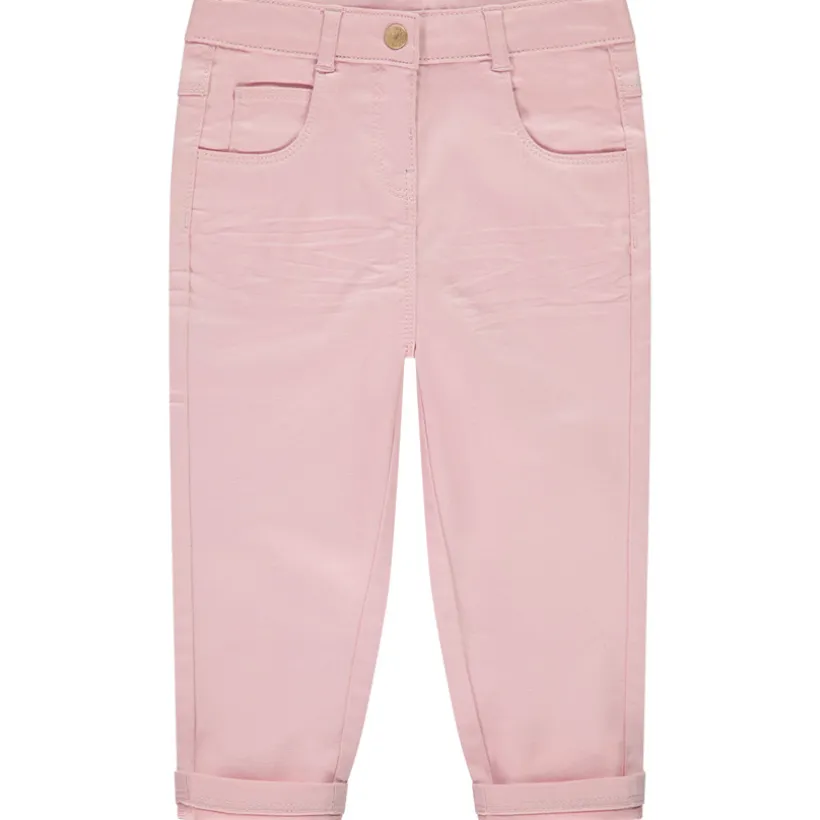 Pantalon uni en twill avec poches pour bébé fille