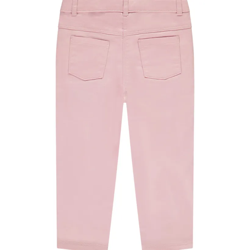 Pantalon uni en twill avec poches pour bébé fille
