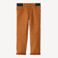 Pantalon uni à taille élastiquée pour garçon