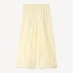 Pantalon évasé en voile brodé à fleurs pour fille