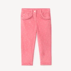 Pantalon velours doublé et imprimé cœur pour bébé fille