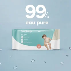 Paquet de 40 lingettes bébé hypoallergéniques