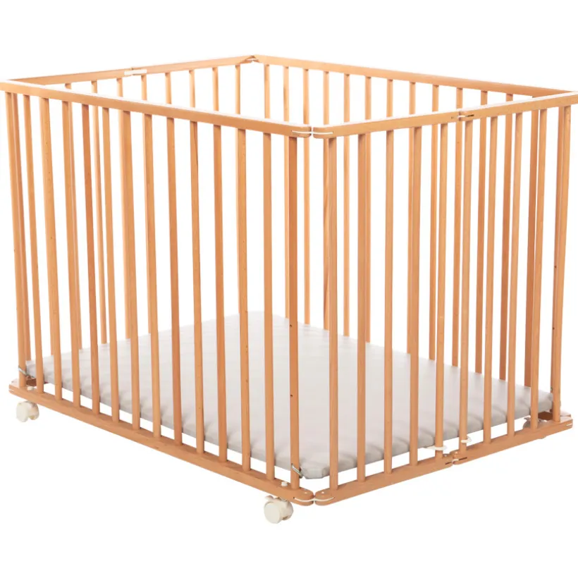 Parc pliant en bois Pocket vernis