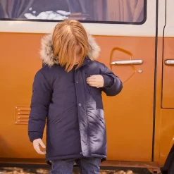 Parka à capuche avec fausse fourrure amovible pour garçon