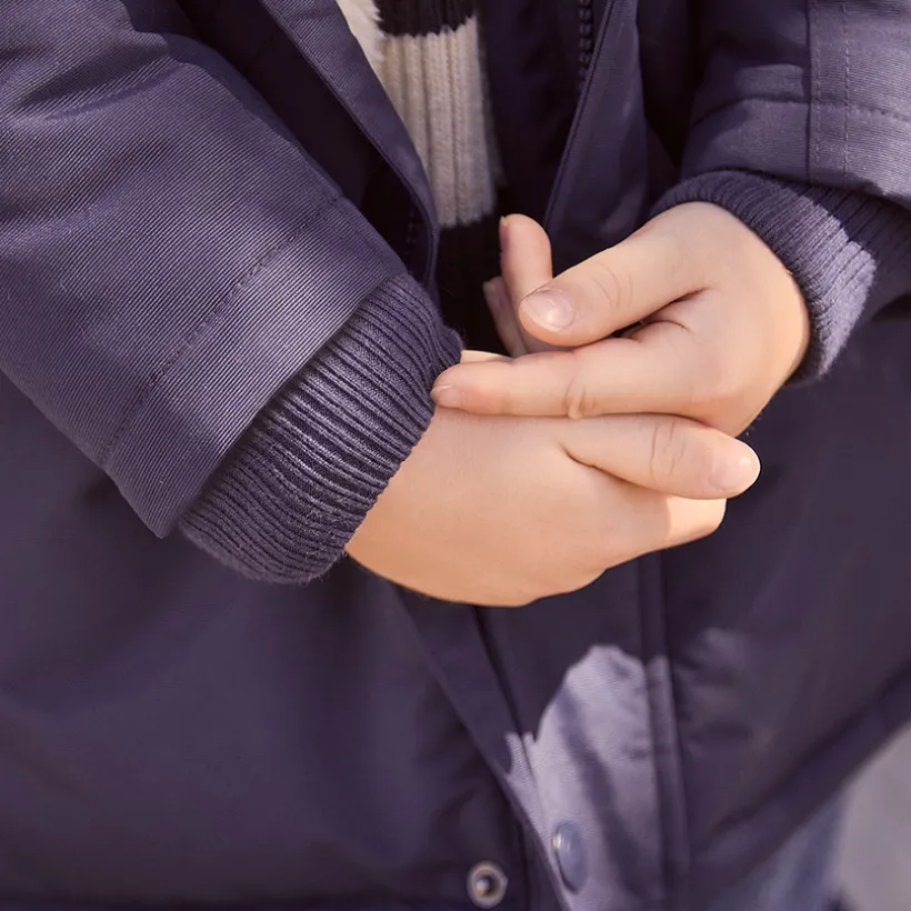 Parka à capuche avec fausse fourrure amovible pour garçon