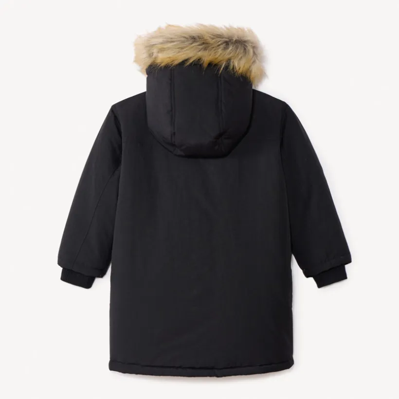 Parka à capuche avec fausse fourrure amovible pour garçon