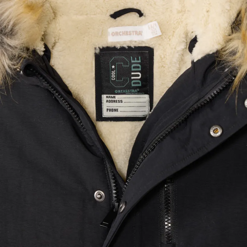 Parka à capuche avec fausse fourrure amovible pour garçon
