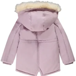 Parka à capuche en twill doublée sherpa pour fille