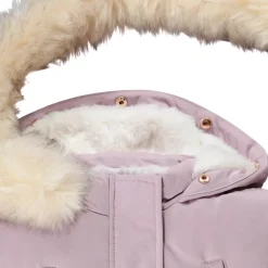 Parka à capuche en twill doublée sherpa pour fille