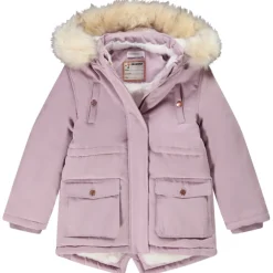 Parka à capuche en twill doublée sherpa pour fille