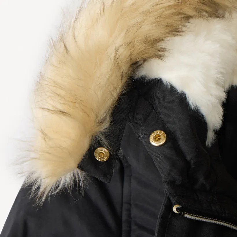 Parka déperlante à capuche effet fourrure pour fille
