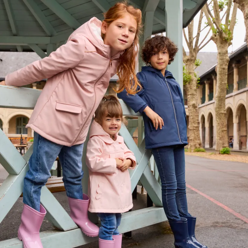 Parka gomme à capuche et doublure micropolaire pour garçon