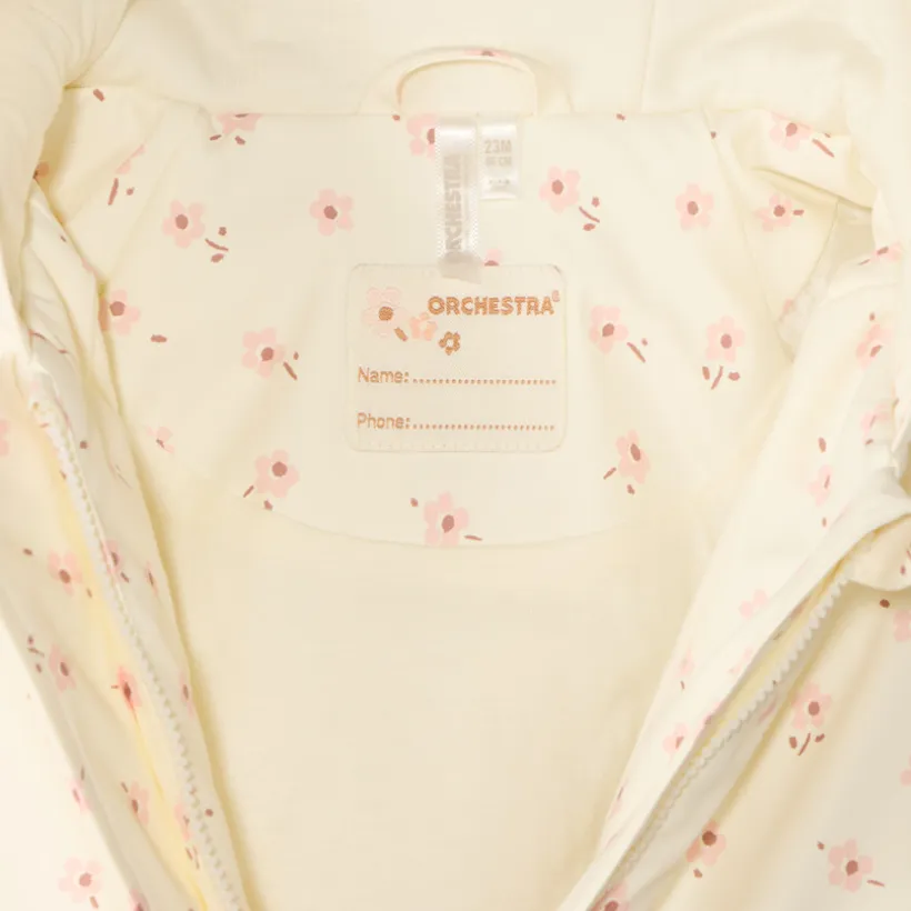 Parka gomme à capuche imprimé fleurs pour bébé fille