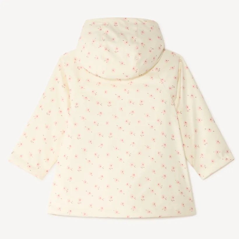 Parka gomme à capuche imprimé fleurs pour bébé fille