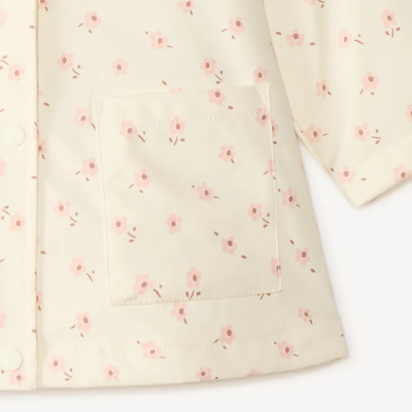 Parka gomme à capuche imprimé fleurs pour bébé fille